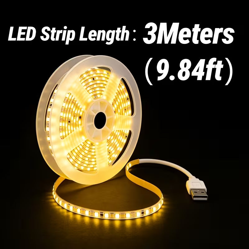 1-10m Ultra-Bright Warm White USB LED Strip
