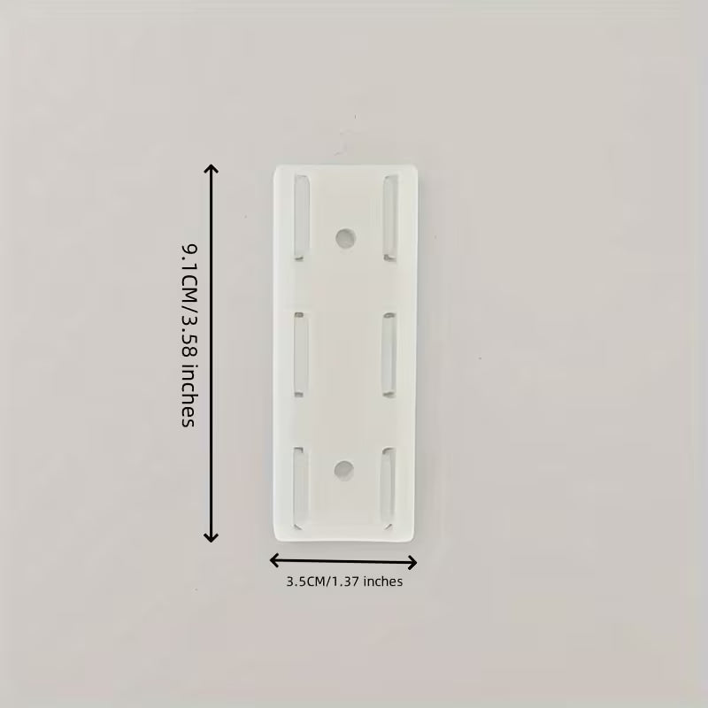 Set of 5 Plastic Wall-Mounted Power Strip Organizers - No Drilling Required