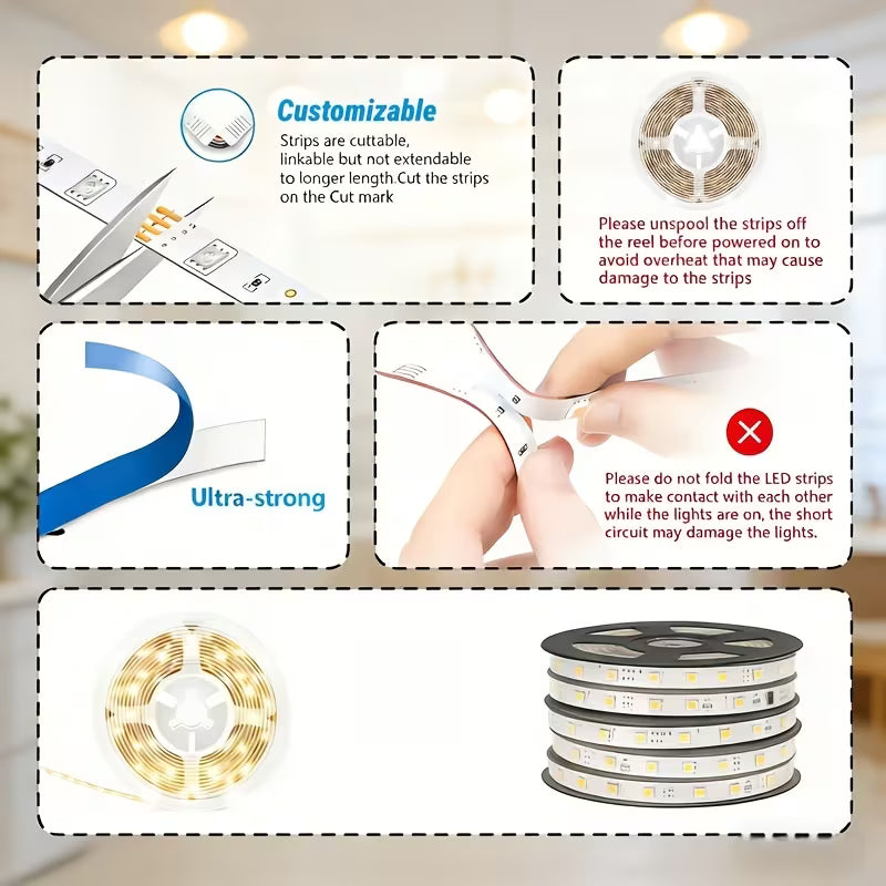 1-10m Ultra-Bright Warm White USB LED Strip