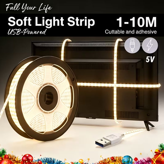 1-10m Ultra-Bright Warm White USB LED Strip