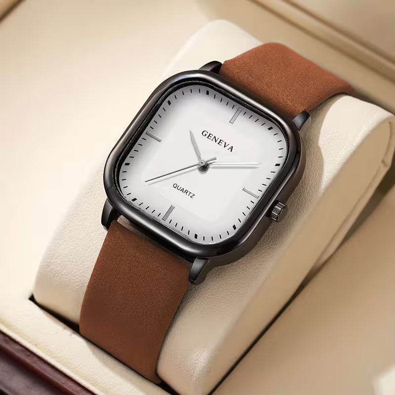 Men'S Watch Fashion Easy Square Dial Trendy Business Watch