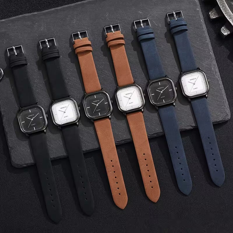 Men'S Watch Fashion Easy Square Dial Trendy Business Watch