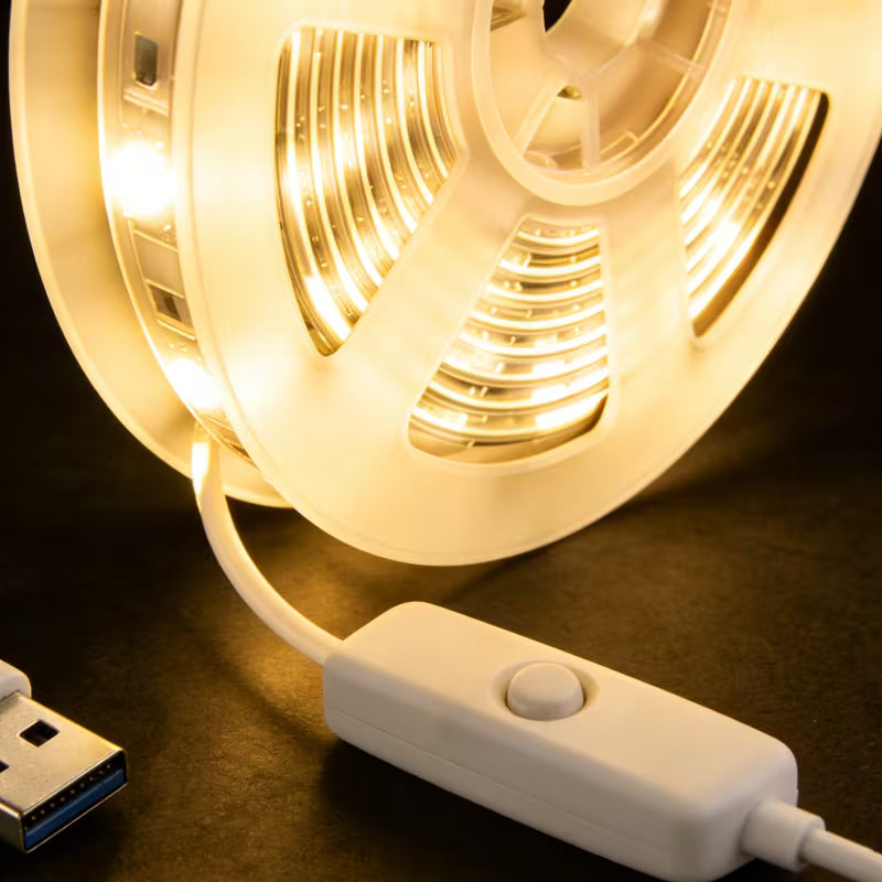 Indoor LED Lamp with Push-Button Switch, USB LED Light Strip for Living Room