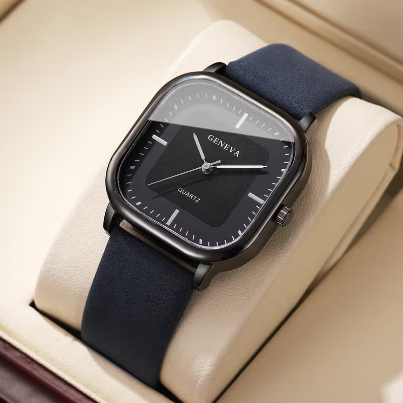 Men'S Watch Fashion Easy Square Dial Trendy Business Watch