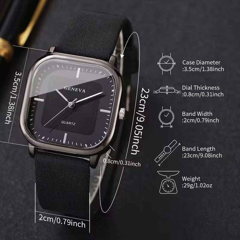 Men'S Watch Fashion Easy Square Dial Trendy Business Watch