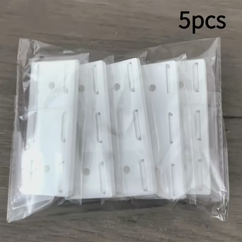 Set of 5 Plastic Wall-Mounted Power Strip Organizers - No Drilling Required